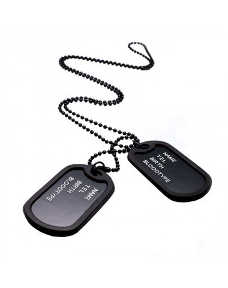 Men's Interesting Military Army Style 2 Dog Tags Chain Pendant Necklace