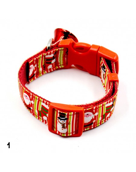 Christmas Puppy Pet Collar Adjustable Bowknot Bell Necklace Buckle Strap