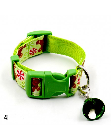 Christmas Puppy Pet Collar Adjustable Bowknot Bell Necklace Buckle Strap