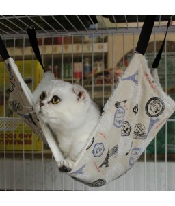 Stylish Pet Cat Hammock Leopard Fur Bed Animal Hanging Dog Cage Comforter Ferret
