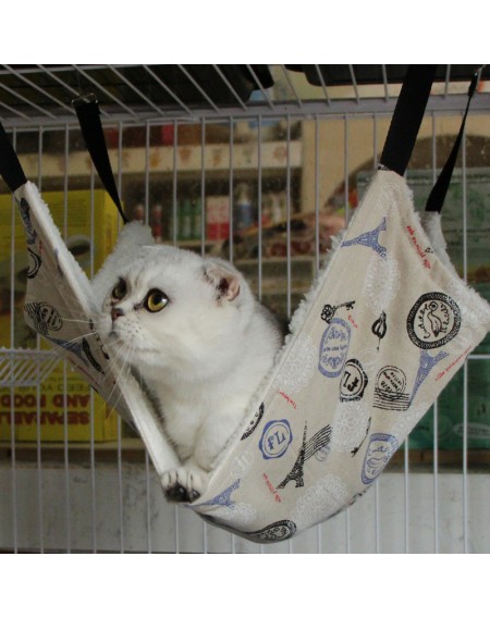 Stylish Pet Cat Hammock Leopard Fur Bed Animal Hanging Dog Cage Comforter Ferret