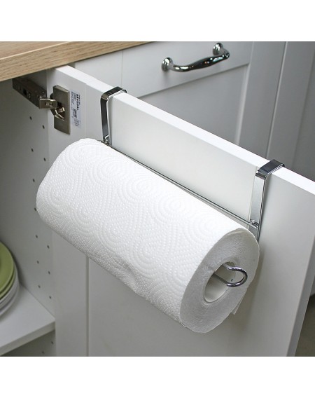 Stainless Steel Kitchen Closet Tissue Hanging Hook Holder Bathroom Roll Paper Holder Towel Rack