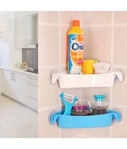 Plastic Corner Shelf Suction Rack Organizer Cup Storage Home Bathroom kitchen Shower Wall Basket