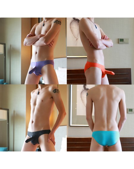 Men's Long Bulge Pouch Briefs Underwear Beautiful Elephant Trunk Underpants 7 Colors