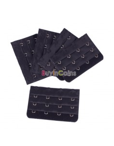 3pcs Black+Beige+White Color Including Soft Flexible Comfort Women Bra Extender Strap Extension 4 Hooks UPICK Replacement