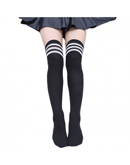 Womens Over Knee Long Socks Thigh High Stockings Stripe Sport For Girls Ladies