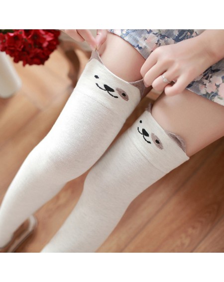 Women Fashion Cute 3D Cartoon Animal Pattern Thigh Stockings Over Knee High Knit Socks