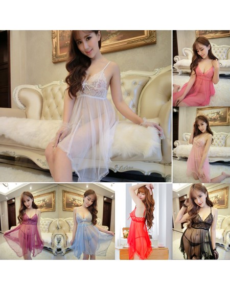 New Beautiful Lingerie Set Dress Women Nightwear Underwear Sleepwear + G-string Babydoll