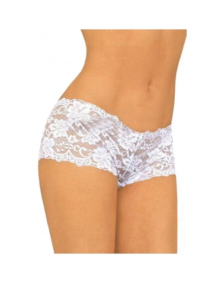 Women Transparent Beautiful Flowers Lace Panties Seamless Plus Size Panty Briefs Underwear 6 Colors
