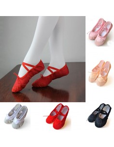 Adult Kid Child Ballet Canvas Dance Shoes Soft Pointe Gymnastics Dance Slippers
