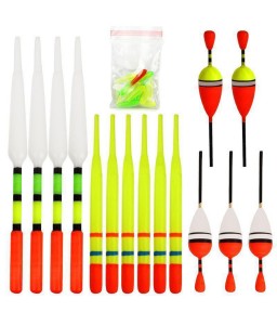 15 Pcs Assorted Course Carp Fishing Float Tackle Set & Rubbers Fishing Articles Buoy
