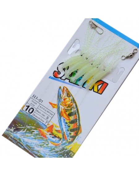 5pcs Luminous Shrimp Baits Fishing Lure Single Hook Tackle Crank