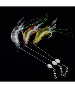 Night light shrimp with hook  Soft Prawn Lure Hook Bait Fishing Simulation Noctilucent