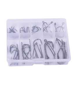 Durable 50Pcs 10 Size Assorted Fishing Sharpened Hook Tackle Lure Bait Set