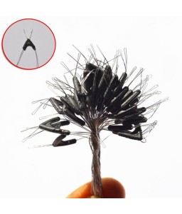 50 Pcs Eight Bifurcation Accessory Double Hooks Contactor Fishing Line Device Space Fork Rotary Line Tie Tool