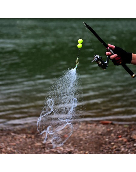 Fishing Net Trap Luminous Bead Copper Spring Shoal Fishnet Tackle Ball Bearing Swivel Fishing Bait Cage Explosion Hook White